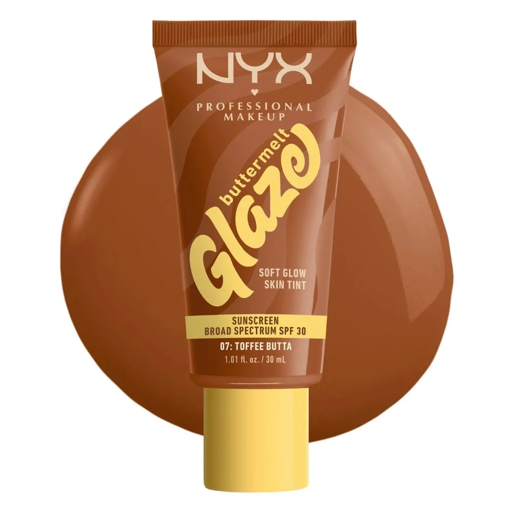 4 x NYX Professional Buttermelt Glaze Skin Tint with SPF 30 - Toffee Butta